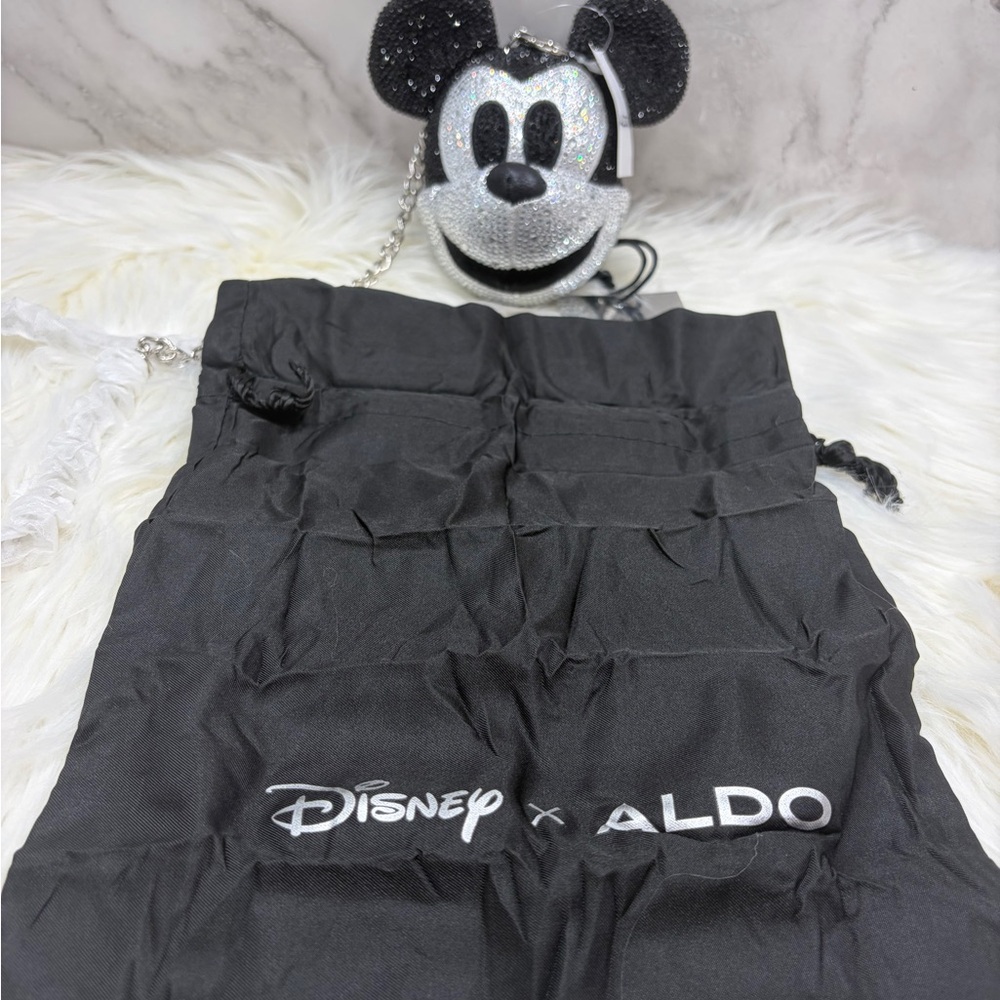 Aldo x Disney Black & Silver Crystal Mickey Crossbody Bag - Picture 7 of 8